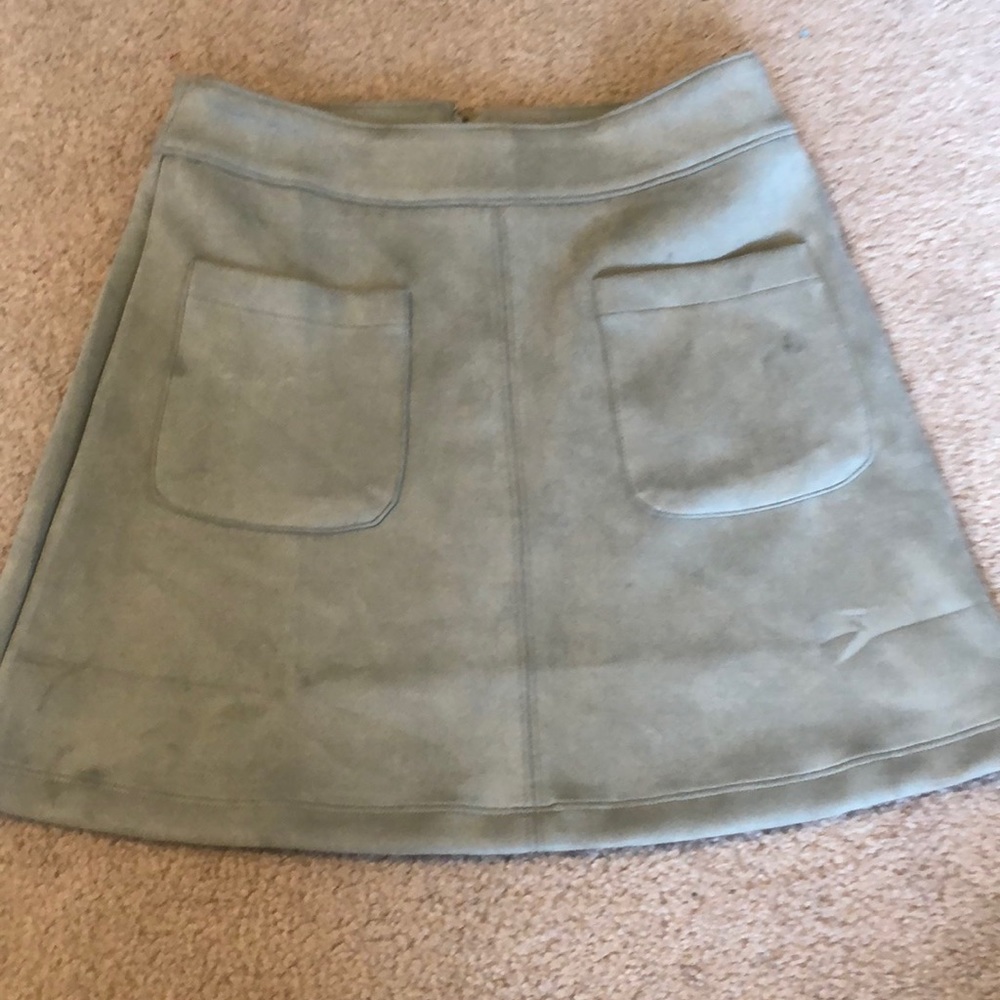 Mint Green Faux Suede Skirt